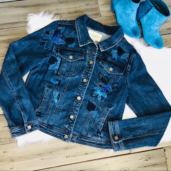 Anthro  Pilcro Sequined Denim Jacket Size XL - Picture 4 of 8